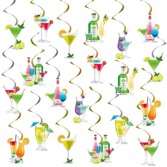 Decorazioni per Cocktail - 20 pezzi - Festa di nozze - Tema Party - Decorazioni per la festa - Scatola rigida - Finestra lucida - Decorazioni per feste