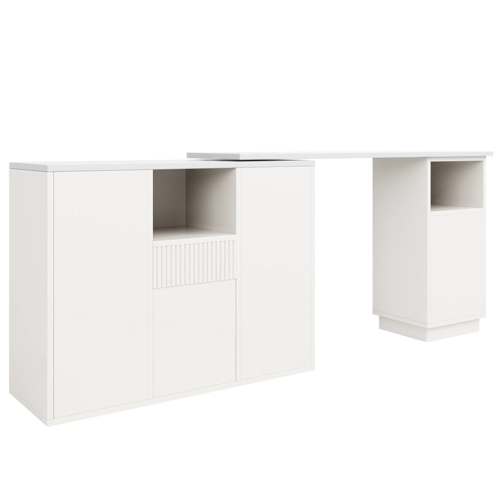 BANCONE BAR Girevole 210x30x100,9 cm MDF Bianco