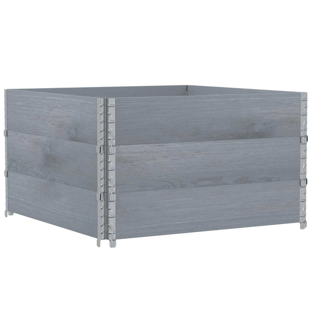 Vassoio per fioriera aiuola rialzata piante fiori terrazza giardino 100 x 100 cm legno massello di pino grigio 02_0037240
