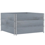 Vassoio per fioriera aiuola rialzata piante fiori terrazza giardino 100 x 100 cm legno massello di pino grigio 02_0037240