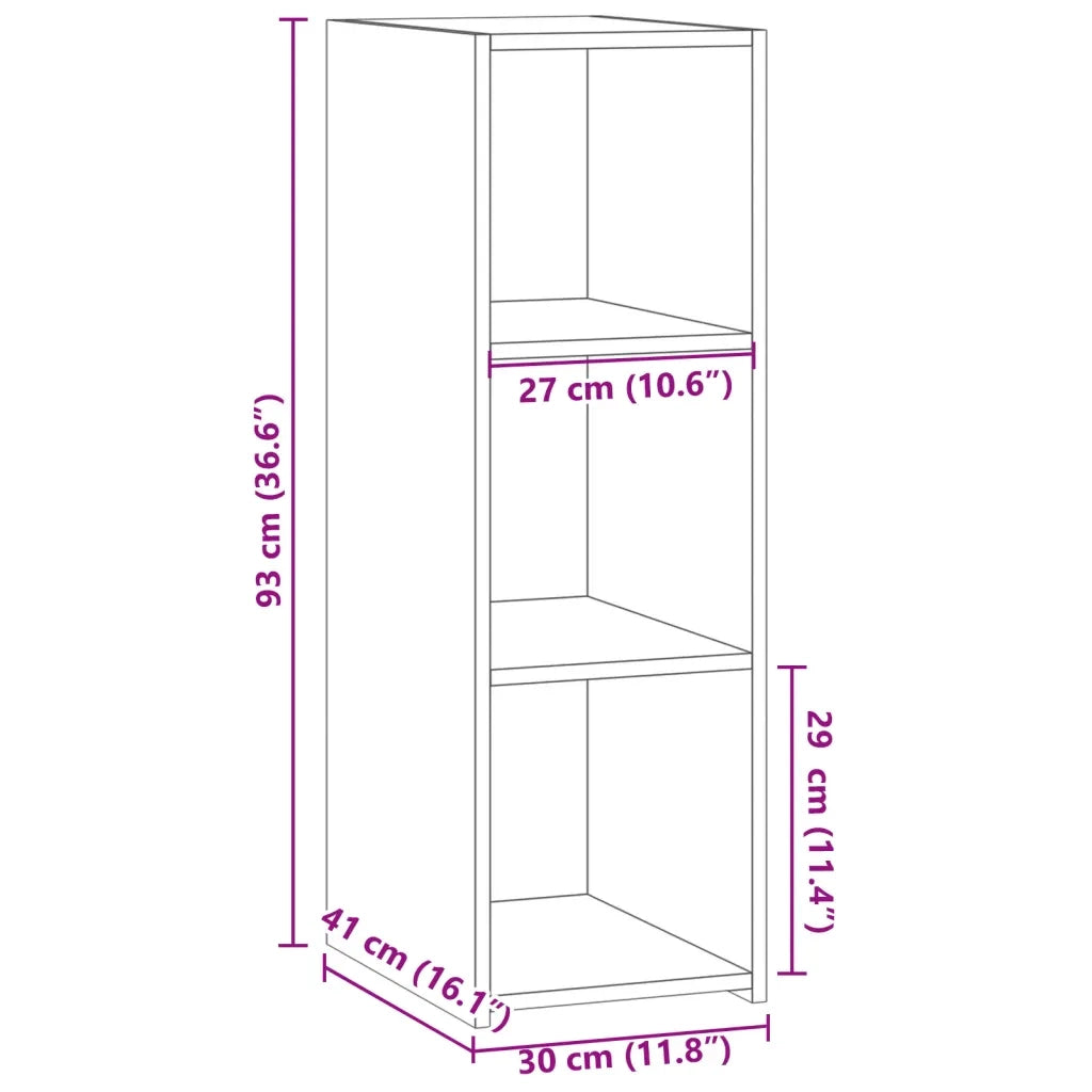 Credenza Rovere Fumo 30x41x93 cm in Legno Multistrato 846345