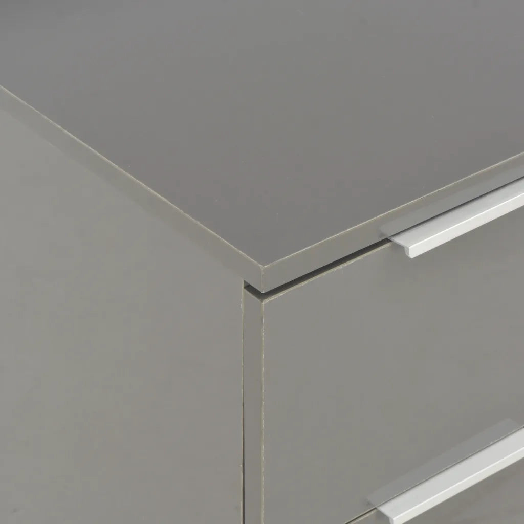 Credenza Grigio Lucido 60x35x80 cm in Legno Multistrato 283714