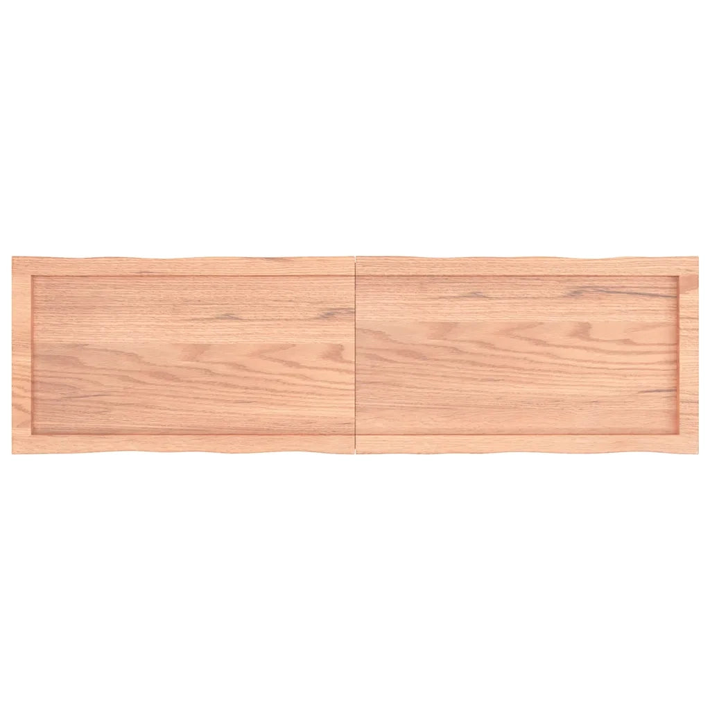 Piano Tavolo Marrone Chiaro 140x40x(2-4) cm Rovere Non Trattato 363962