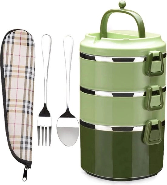 Tavolino da picnic in acciaio inossidabile a 3 strati, impermeabile, verde