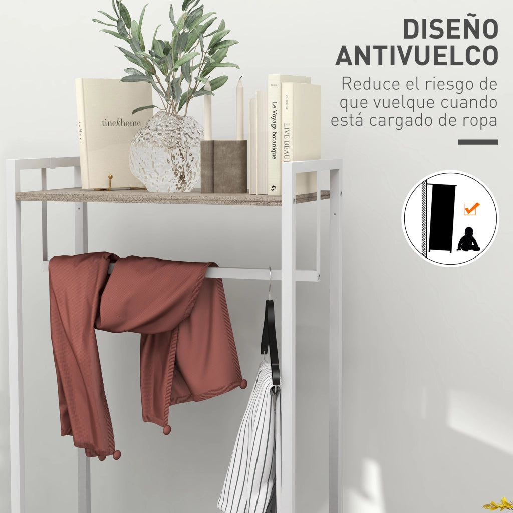 Appendiabiti con 3 cassetti e ripiano ¨C zephmum ¨C 58.5x30x178 cm Natural