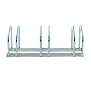RASTRELLIERA PORTABICICLETTE PARCHEGGIO PER 3 BICICLETTE TUBI D'ACCIAIO 70.5 × 33 × 27 CM ARGENTO