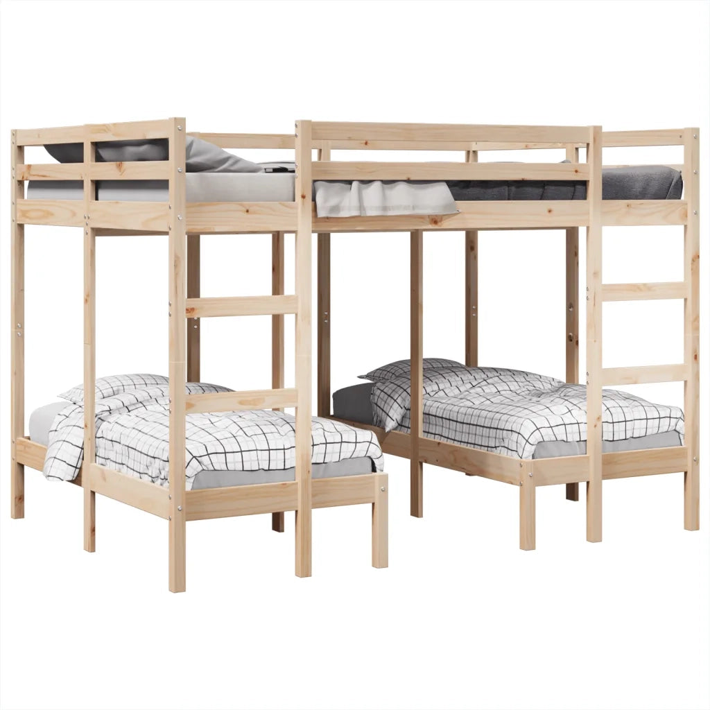 Giroletto Castello Triplo 140x200/70x140cm Legno Massello Pino