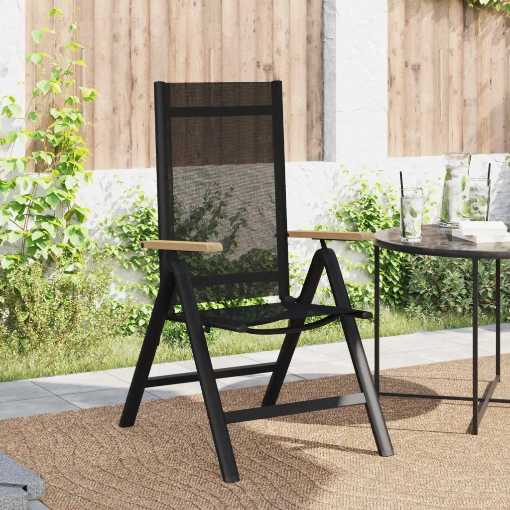Sedie da giardino reclinabili 2 pcs Nero 58 x 73 x 111,5 cm