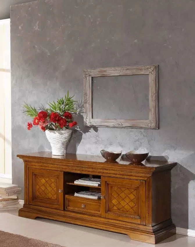 Porta tv in legno 2 ante scorrevoli noce bassano l.169 p.53 h.75 - Mobili 2G