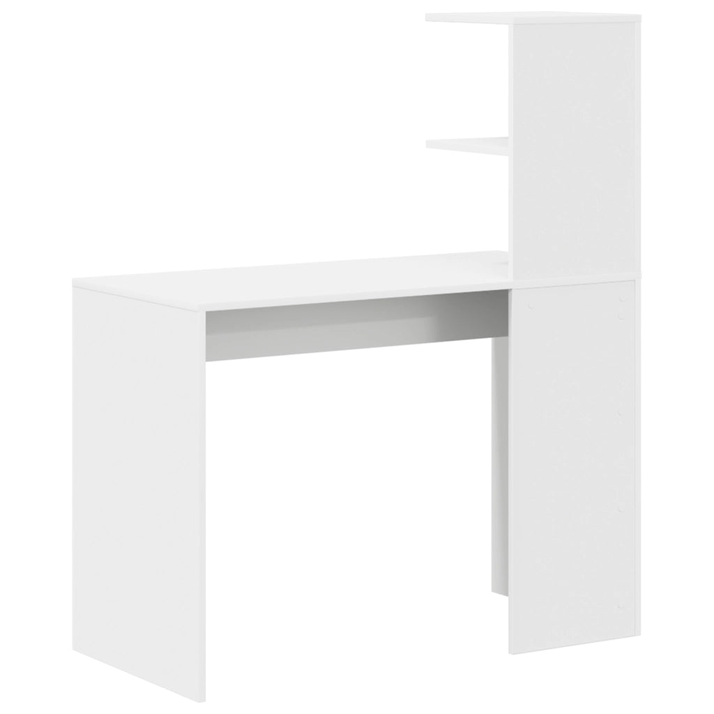 Scrivania Bianca Bianca MDF Compatta Intarsi Decorativi