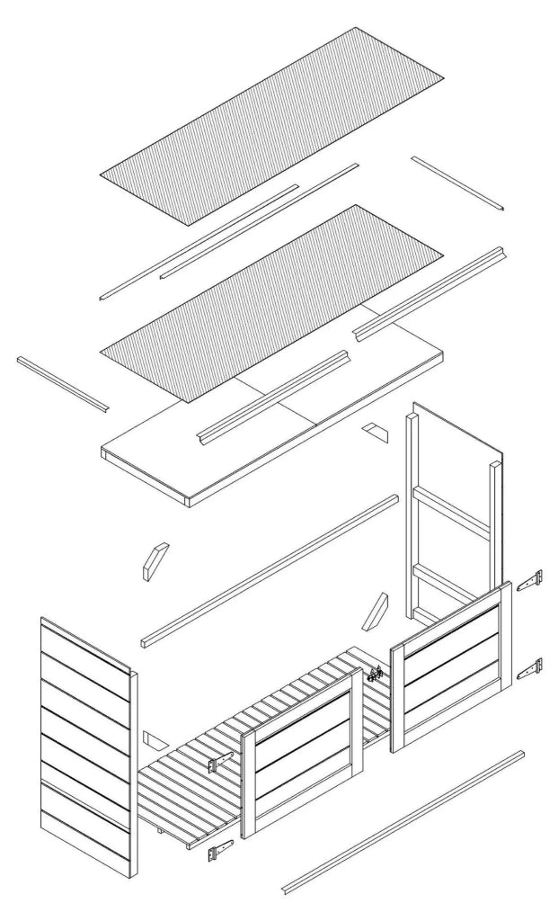 Casetta da giardino per bidoni spazzatura 3x240L - Timbela M982A-TUNDRA GREY