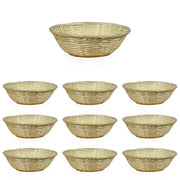 Ceste Cestini espositore intrecciati rotondi x10 fibra naturale cm 23 x 23 x h 8