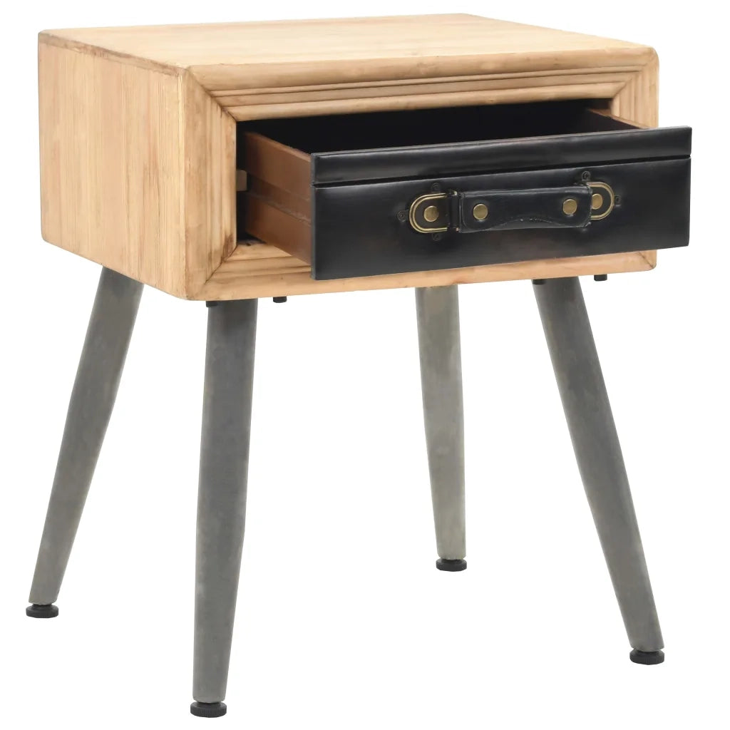 Comodino-Tavolino da notte in Legno Massello di Abete 43x38x50 cm