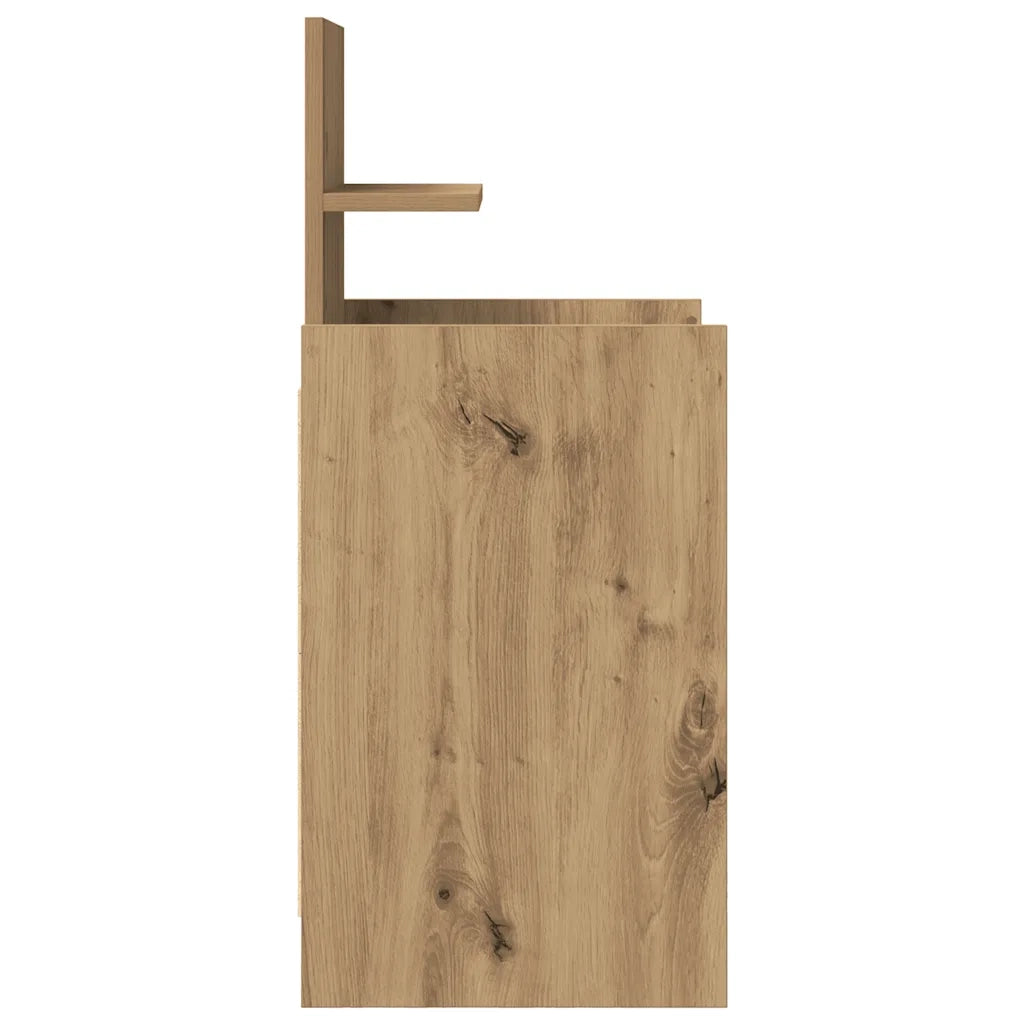 Comodino | Armadio da Notte | Mobiletto da notte con 2 Cassetti Rovere Artigianale 38x34x80 cm