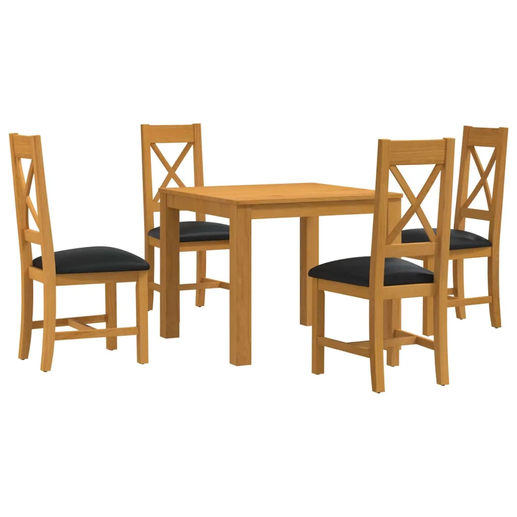 Set da pranzo 5 pz Nero Legno di Quercia Massello 3430346