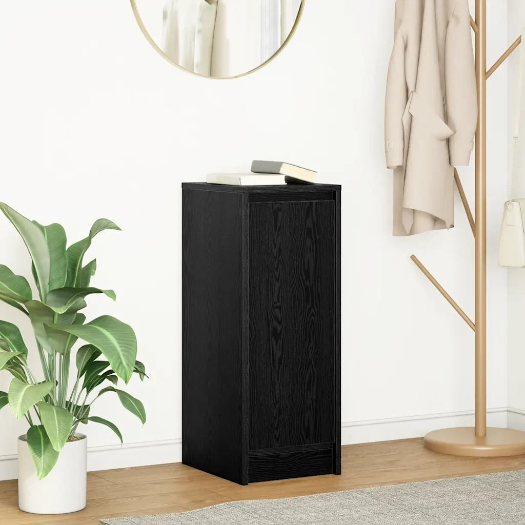 Credenza Rovere Nero 29,5x34x76 cm in Legno Multistrato