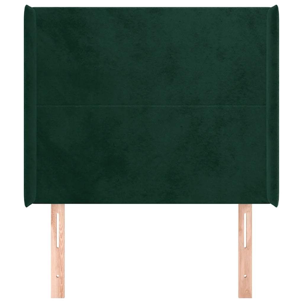 Testiera ad Orecchio Verde Scuro 103x16x118/128cm in Velluto cod mxl 52251