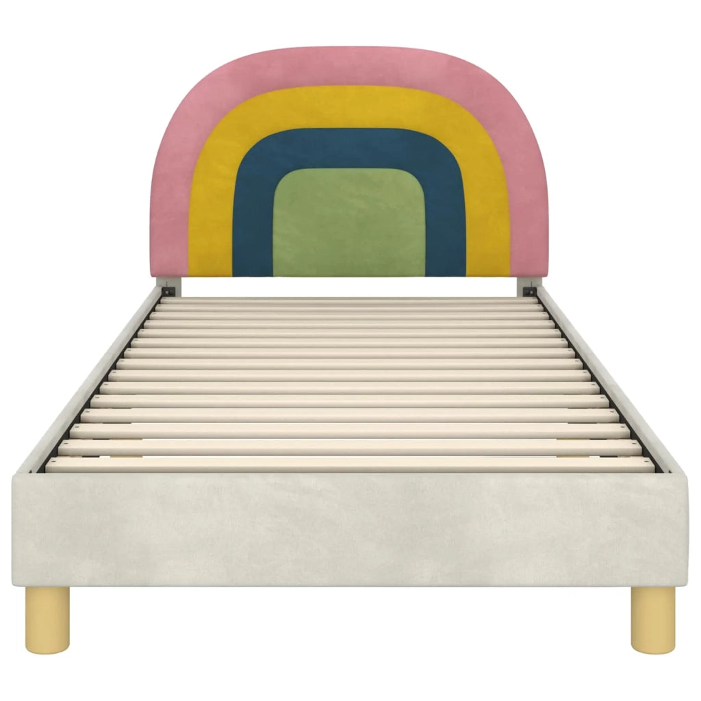 Struttura letto bambini con testata-Giroletto per bambini Crema 90 x 200 cm Velluto