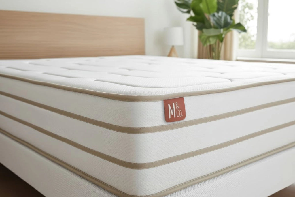 Pacchetto letto completo - Materasso 140x200cm + Box spring con doghe (kit) + 2 cuscini + Piumino - Le Douillet