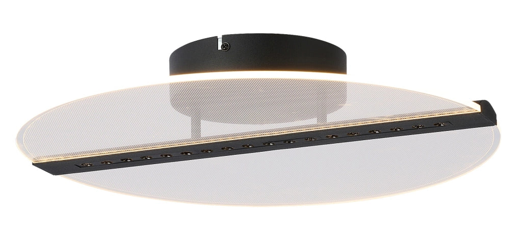 Plafoniera LED Norael 2 luci nera acrilico Rabalux