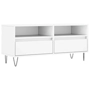 Mobile TV multimediale mensola TV credenza mobile TV sala da pranzo soggiorno camera da letto 100 x 34,5 x 44,5 cm legno ingegnerizzato bianco 02_0025473