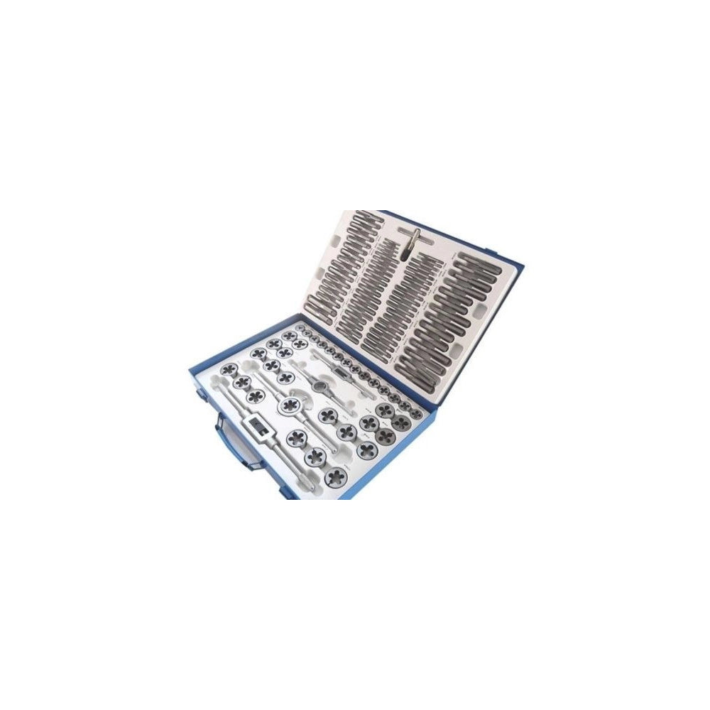 Trade Shop - Filiera 110 Pezzi Set Filiere Per Filettatura Kit Completo Di Maschi -