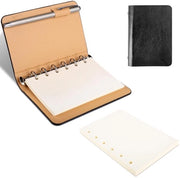 Agenda in Rilievo in Pelle Dura - Beige - Riscrivibile - Adatto per Note Scuolistiche e Diari di Viaggio - Formato A7