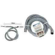 Trade Shop - Tubo Di Scarico Universale Per Lavatrice Lavastoviglie Da 150cm Corrugato Grigio -
