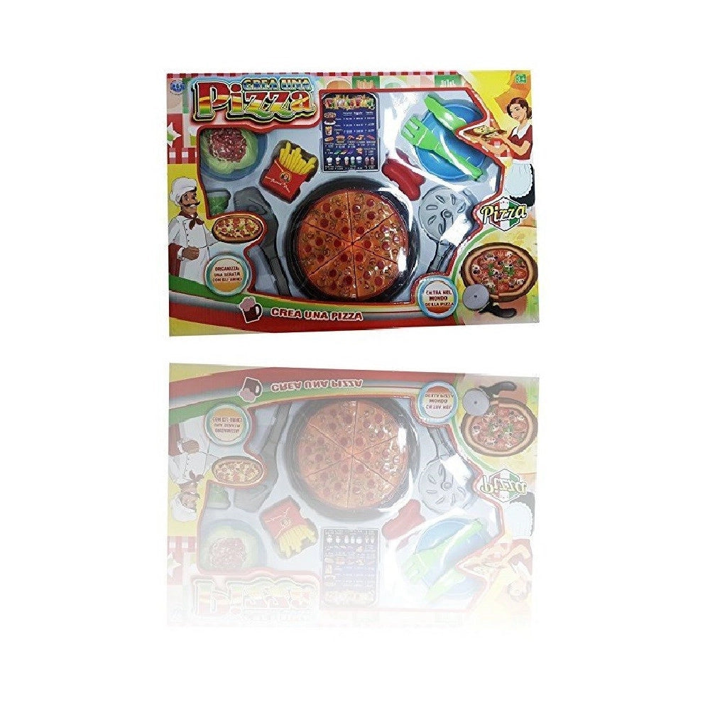 Trade Shop - Crea Pizza Pizzeria Spaghetti Patatine Salsiccia Kit Fast Food Gioco Giocattolo -
