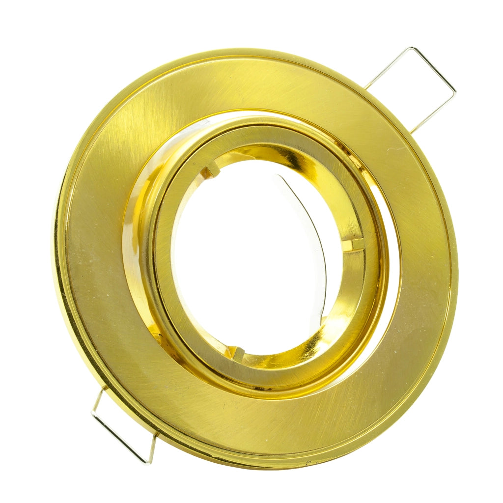 Porta faretto tondo orientabile dorato incasso 8cm supporto luci LED GU10 GU5.3