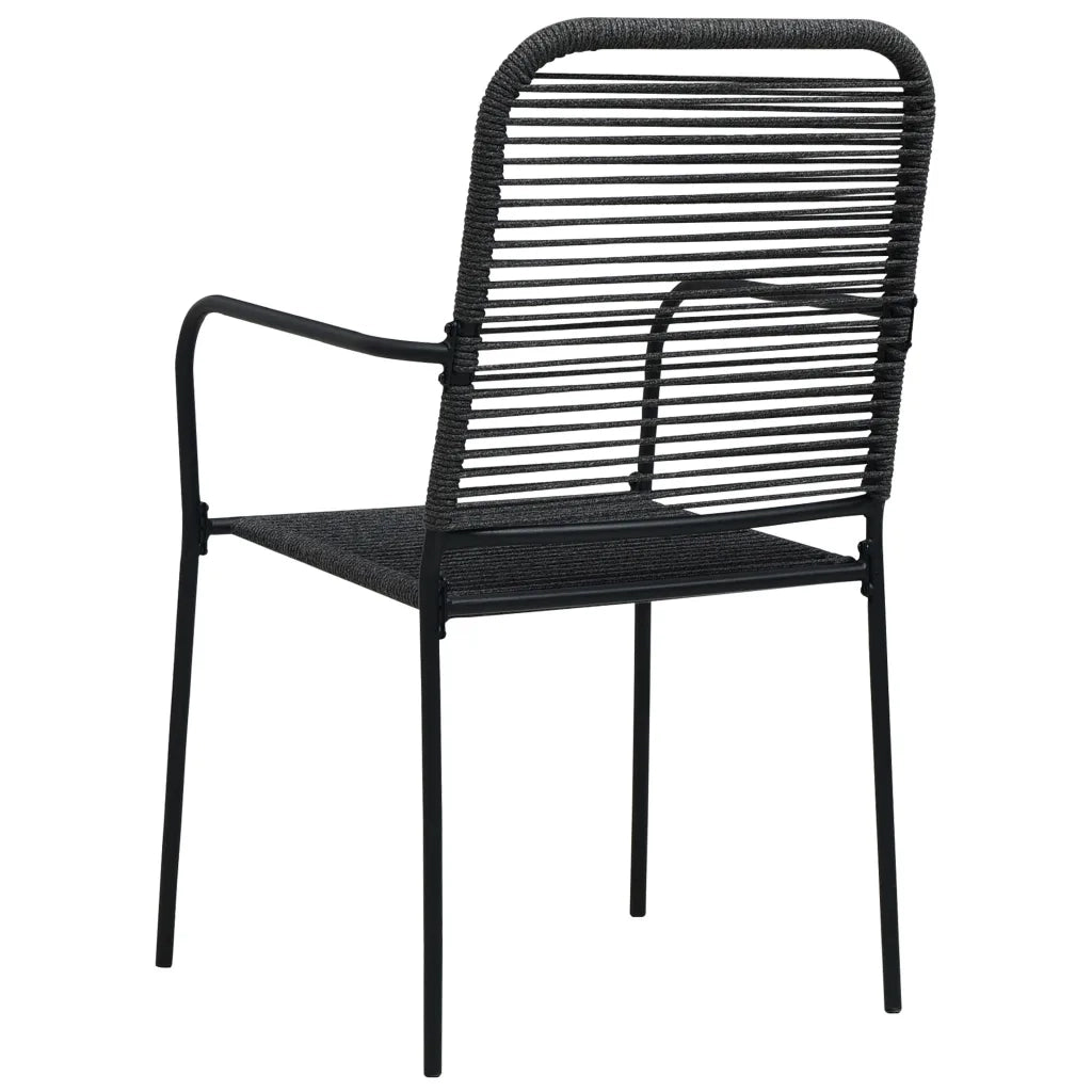 Set da Pranzo da Esterni 9 pz in Corda di Cotone e Acciaio Nero 3058280