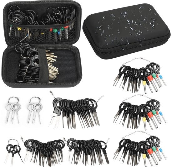 Set di rimozione terminali per auto, rimozione connettore cavo veicolo, rimozione pin, estrattore pin con fodero per la maggior parte delle connessioni di collegamento