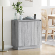 Credenza LED Grigio Sonoma 71x34,5x75 cm in Legno Ingengnerizzato