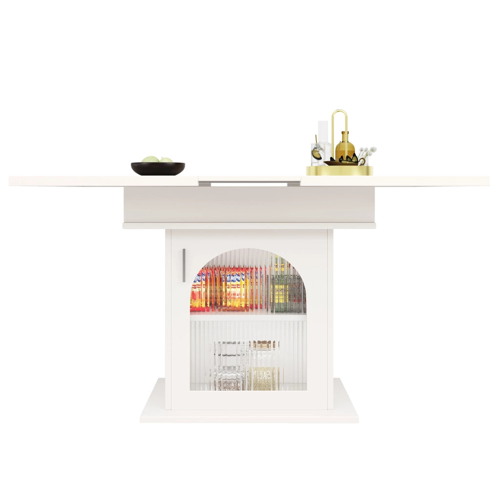 Tavolo da Pranzo Allungabile con Ripiani ¨C Xylo ¨C Bianco 140x80 cm