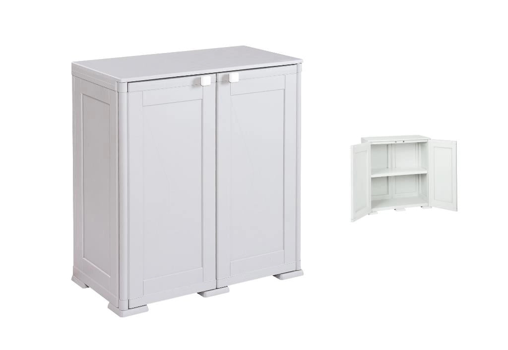 Mobile da Esterno o Interno in Resina Arianna Grigio 1 Ripiano 79 x 43 x 85,5 cm