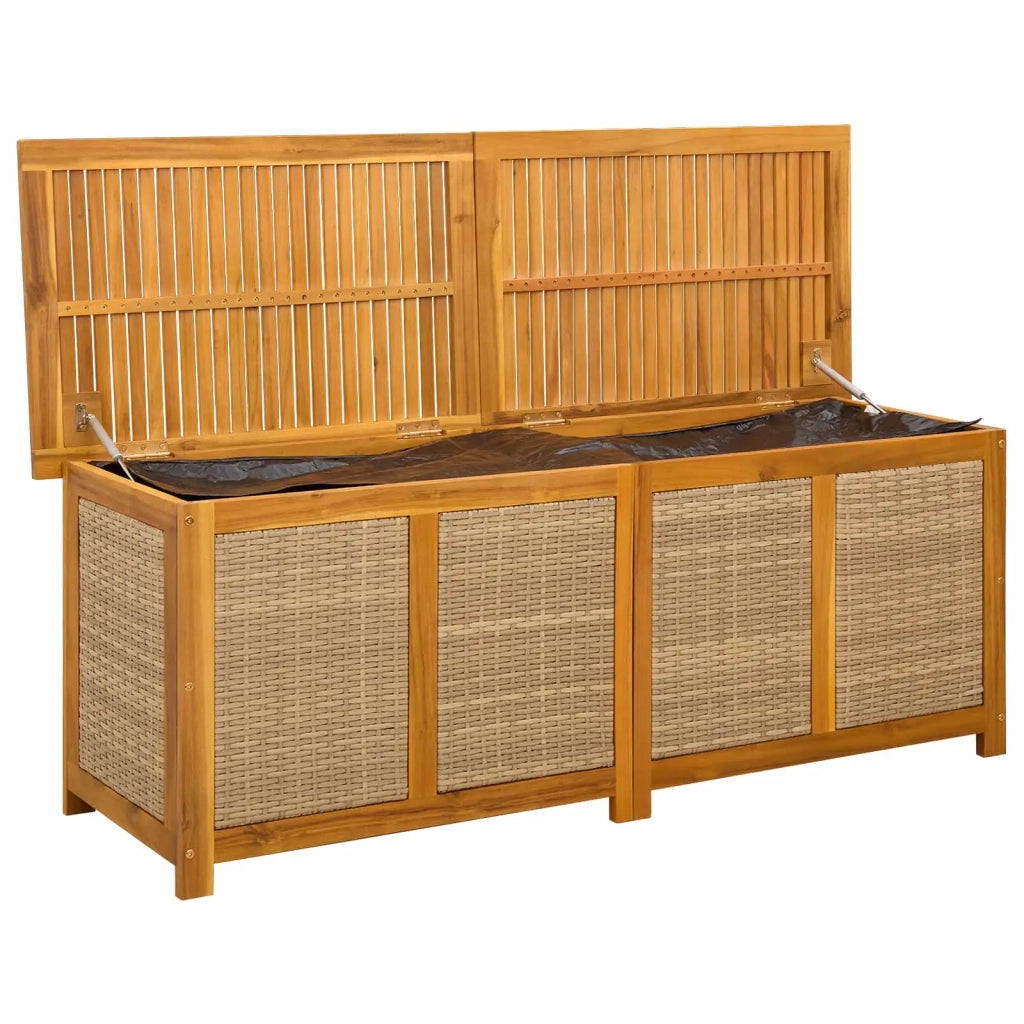 Scatola di Stoccaggio per Giardino 185 L 150 x 50 x 56 cm Beige 42002721