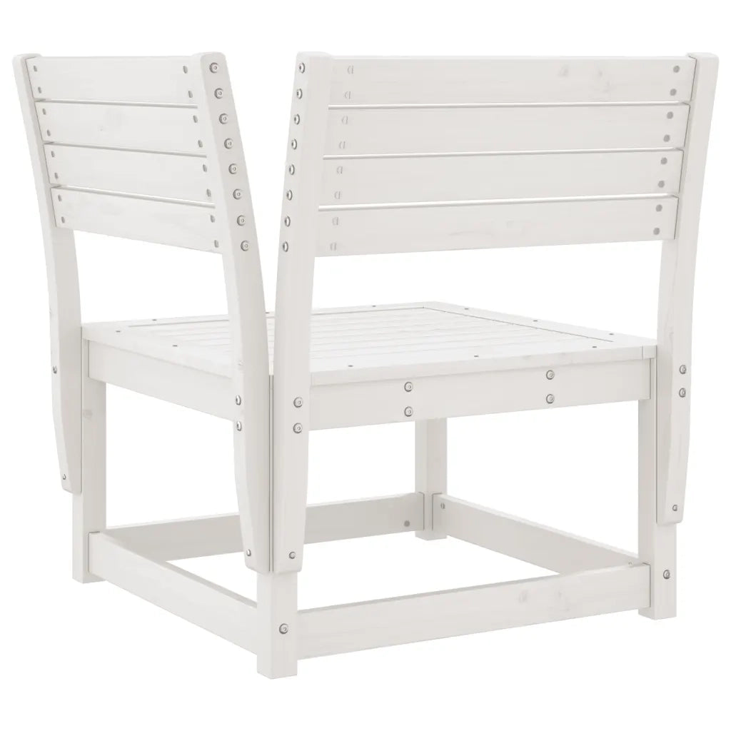 Set Divani da Giardino 3 pz Bianco in Legno Massello di Pino 3216986
