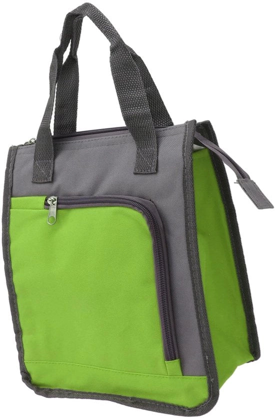 Borsa isolata per acquisti, maniglia ampia, isolata, borsa riutilizzabile per lavoro, viaggio, escursioni, consegna di cibo (verde)
