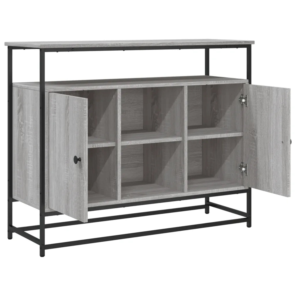 Credenza Grigio Sonoma 100x35x80 cm in Legno Multistrato 835542