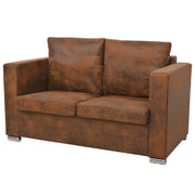 Divano a 2 Posti 137x73x82 cm in Pelle Scamosciata Artificiale cod mxl 24638