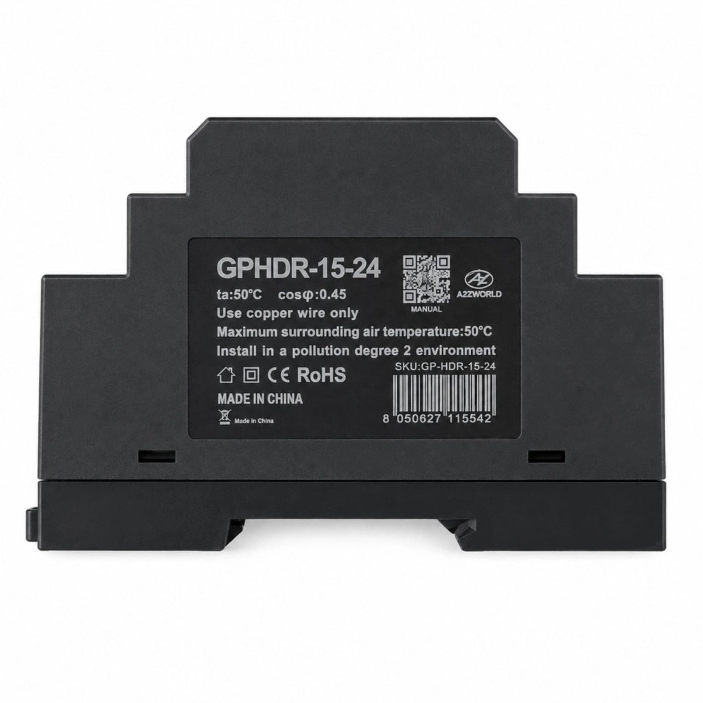 Alimentatore Trasformatore Da Guida Barra DIN 15W, 1 Modulo, Serie HDR-15, Disponibili DC 12V 24V (DC 24V)