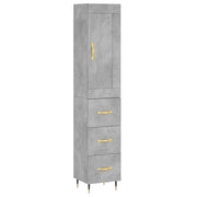 Credenza buffet cassettiera mobile contenitore organizer cucina soggiorno soggiorno alto 34,5 x 34 x 180 cm derivati ​​del legno grigio 02_0034426