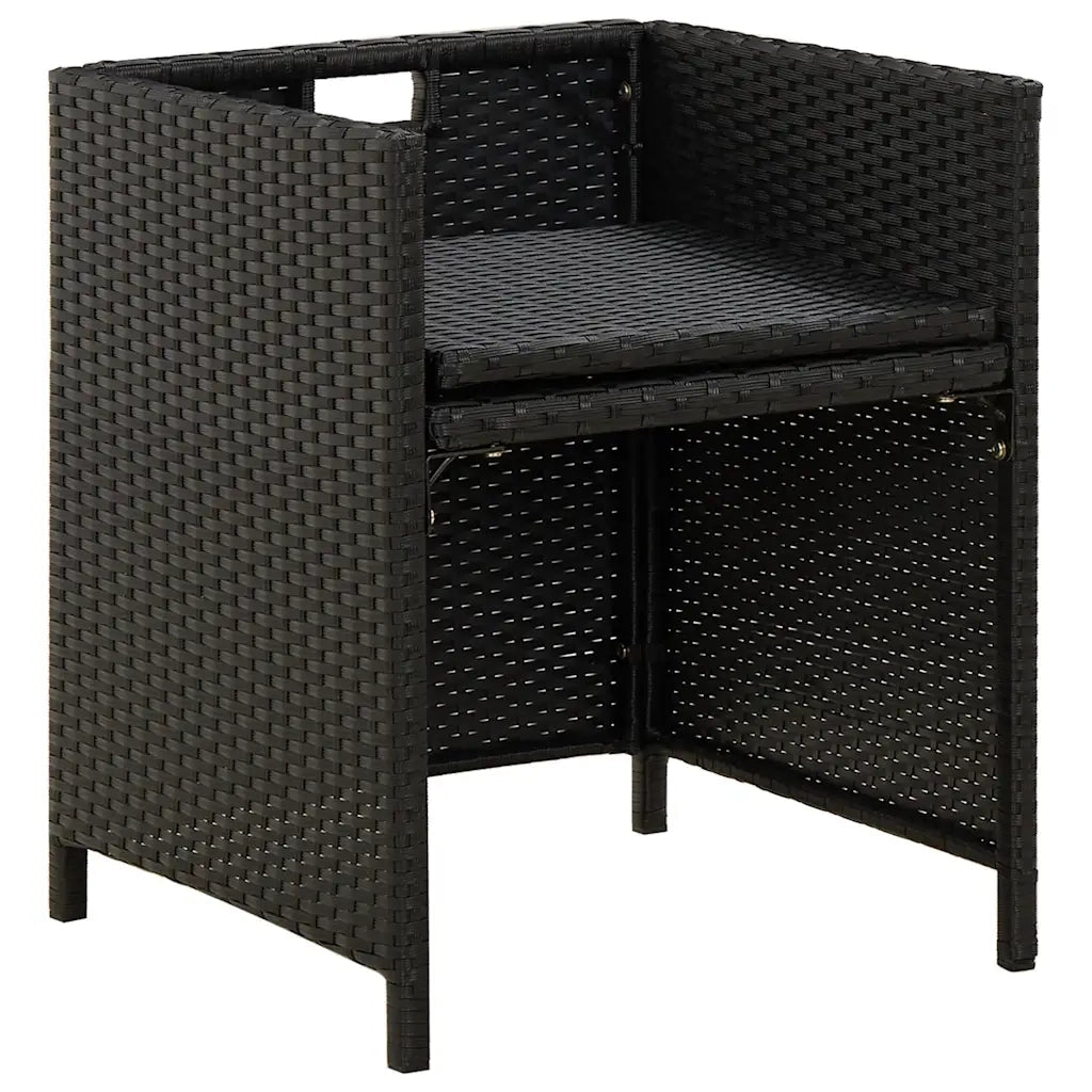 Sedie da Giardino con Cuscini 2 pz | Sedie da Esterno in Polyrattan Nere