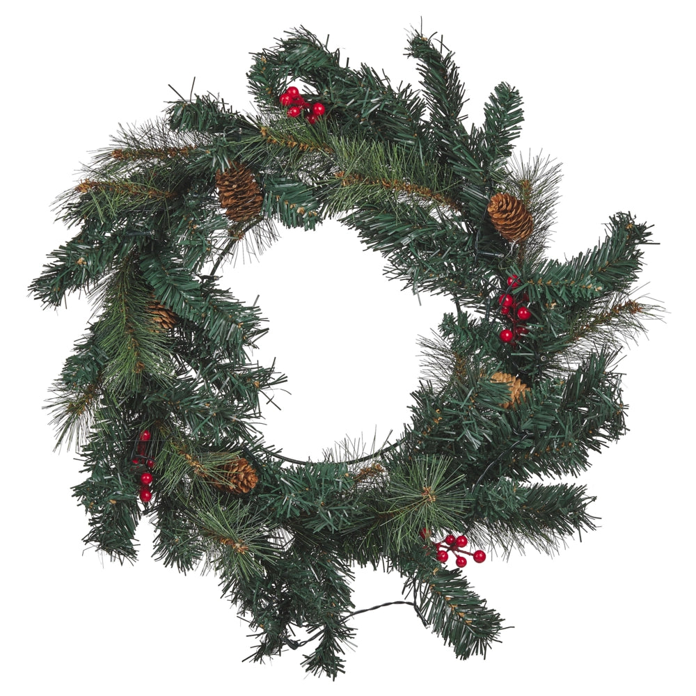 Festone Natalizio Sintetico con Luci LED ⌀ 60 cm di colore verde natale accessorio