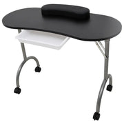 Tavolo Pieghevole per Manicure con Ruote Nero 110123