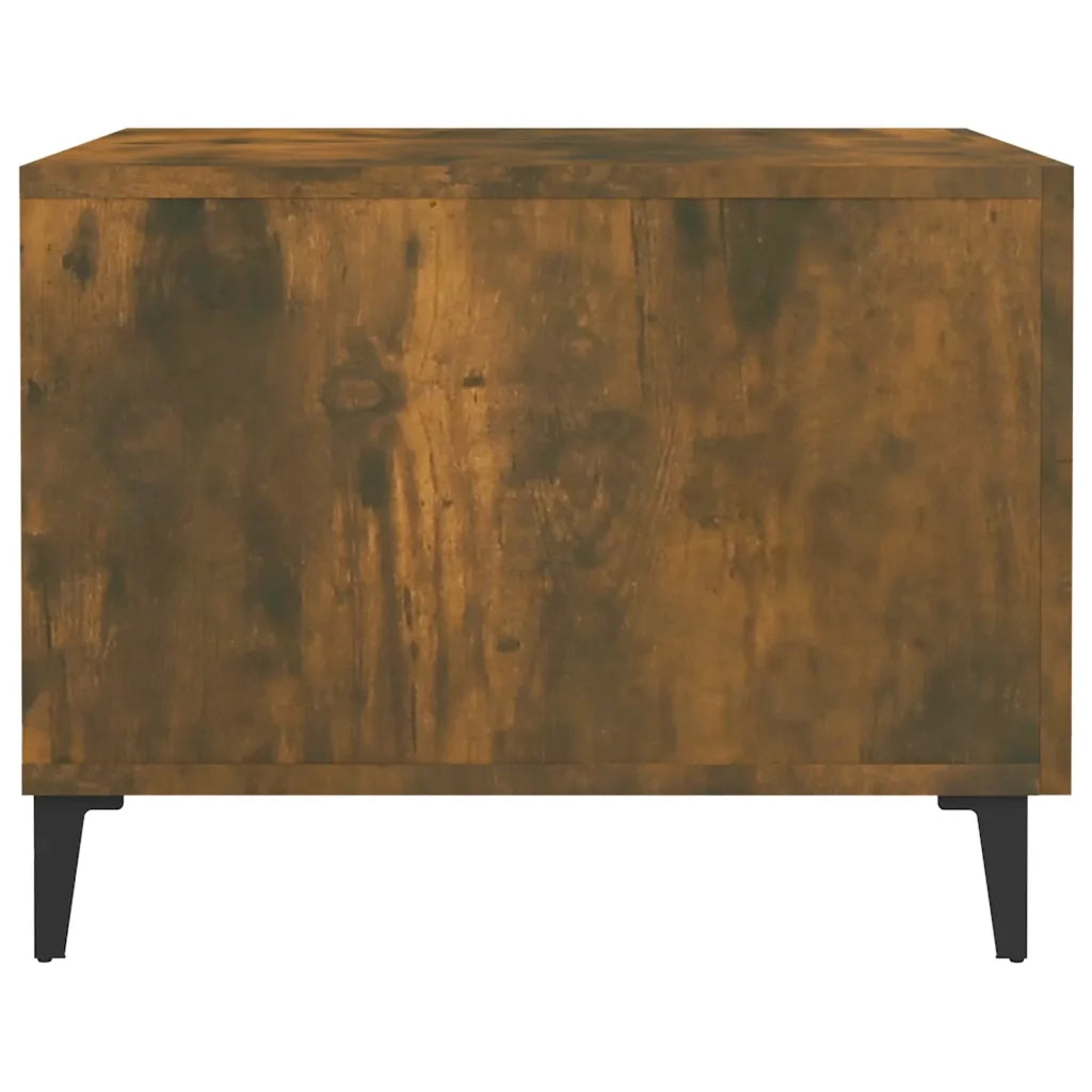 Tavolini da Salotto Gambe in Metallo 2pz Rovere Fumo 50x50x40cm 817538