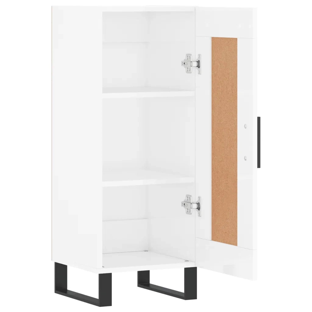 Credenza-Buffet-Armadio da cucina Bianco Lucido 34,5x34x90 cm in Legno Multistrato 397943
