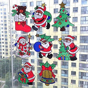 Trade Shop - Set 2pz Decorazioni Adesive Natalizie 30cm Natale Per Vetro Finestre Vetrine Stickers -