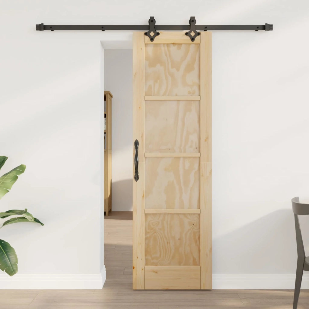 Porta scorrevole Naturale e Nero 61 x 198,5 cm 3445503