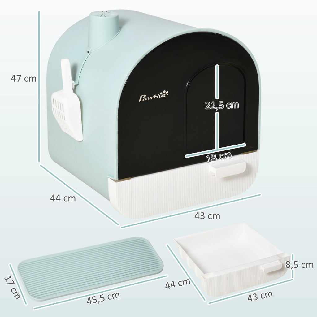 Casetta igienica per gatti con porta battante ¨C zephmum ¨C 43x44x47 cm